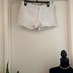 White Lace Trim Shorts.